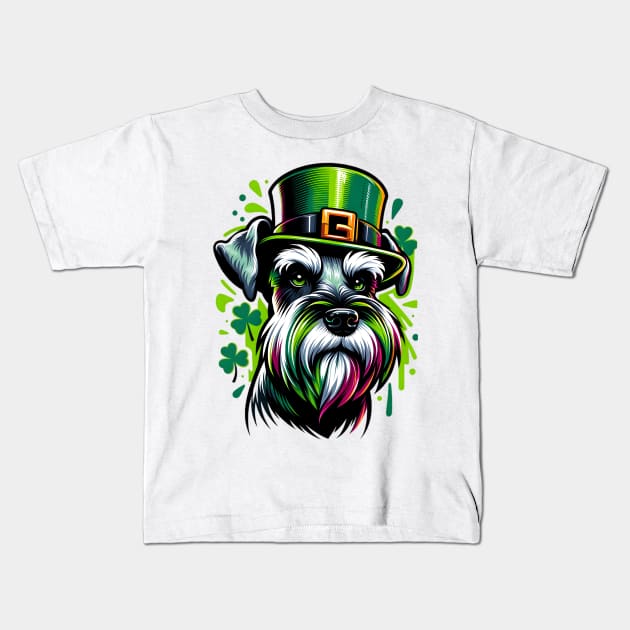 Standard Schnauzer's Joyful St Patrick's Day Celebration Kids T-Shirt by ArtRUs